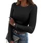 ⏳LAST DAY SALE ONLY￡9.99!!⭐🧶 Ribbed Texture, Easy Everyday Fit | Women's Classic Crew-Neck Knit Top