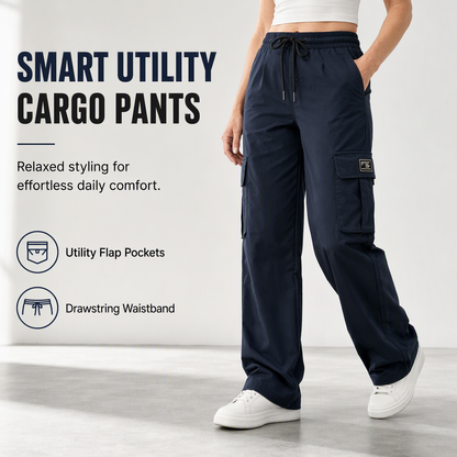 👖 ONLY £15.99! ✨ Women’s Relaxed Fit Straight-Leg Cargo Trousers — Comfy Everyday Style with Utility Pockets
