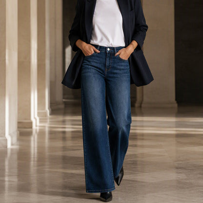 Women's High-Rise Wide-Leg Stretch Jeans