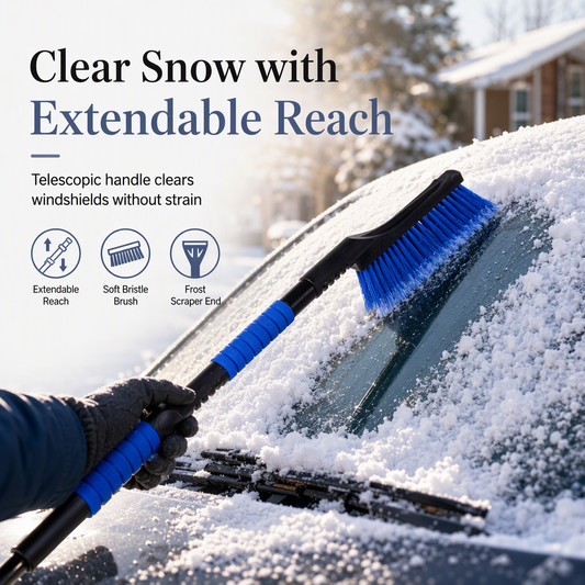 💥💥Hot Sales - 50% OFF❄️ 2-in-1 Extendable Car Ice Scraper & Snow Brush 🚗