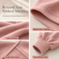 Women's Casual Two-Piece Knit Lounge Set with Mock Neck Long Sleeve Sweatshirt and High-Waisted Wide-Leg Pants