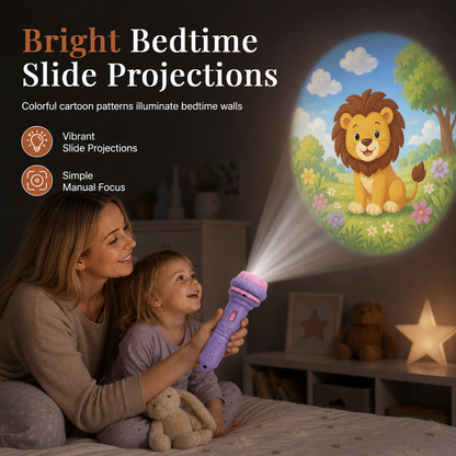 🌲🎅Xmas Hot Sales - 50% OFF🌟Kids Mini Projection Flashlight Toy Slide Projector Torch for Toddlers