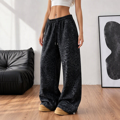 ⏳LAST DAY SALE SAVE 50% 👖Women's Casual Leopard Print Wide Leg Sweatpants
