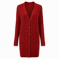 Women's Long Single Breasted Knitted Cardigan Sweater Casual Outerwear Coat for Autumn and Winter