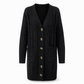 Women's Long Single Breasted Knitted Cardigan Sweater Casual Outerwear Coat for Autumn and Winter