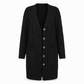 Women's Long Single Breasted Knitted Cardigan Sweater Casual Outerwear Coat for Autumn and Winter