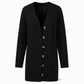 Women's Long Single Breasted Knitted Cardigan Sweater Casual Outerwear Coat for Autumn and Winter