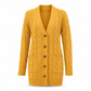 Women's Long Single Breasted Knitted Cardigan Sweater Casual Outerwear Coat for Autumn and Winter