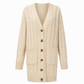 Women's Long Single Breasted Knitted Cardigan Sweater Casual Outerwear Coat for Autumn and Winter