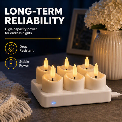 🖤🔥 Black Friday Sale - save 57% 🎄✨ Rechargeable Flameless LED Tea Light Candles 🕯️💖