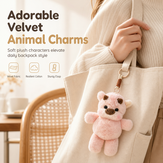 🎁🐻 Black Friday Deal! 🔥 Cute Plush Animal Keychain – Adorable Bag Charm for Backpacks, Handbags & Keys 💖✨