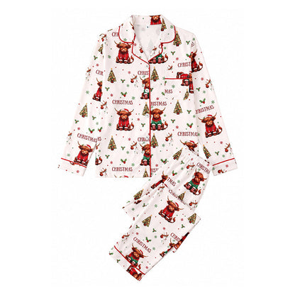 ⏳ This Week's Hot Sales - Just ￡14.99🎁 Women’s Christmas Long Sleeve Notched Collar Pajama Set – Cozy & Festive Sleepwear ✨