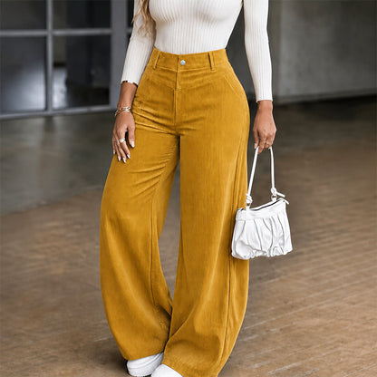 🖤 😍Black Friday Mega Sale - 57% OFF! ✨ 🍂Women’s High-Waisted Corduroy Wide-Leg Trousers 👖