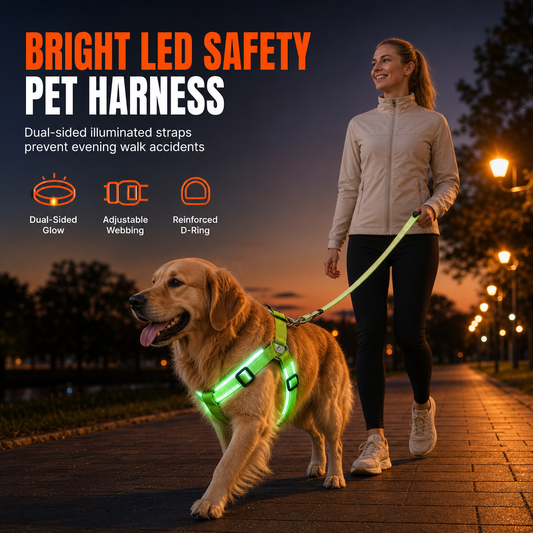 🥳2026 HOT SALE🥳💞50K+ SOLD!🍃🐾 50% OFF! LED Dog Harness – Luminous, flashing & adjustable fit ✨