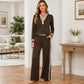⏳LAST DAY SALES - 60% OFF🔥Women's Striped Long Sleeve Top & Wide-Leg Pants Set