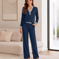⏳LAST DAY SALES - 60% OFF🔥Women's Striped Long Sleeve Top & Wide-Leg Pants Set